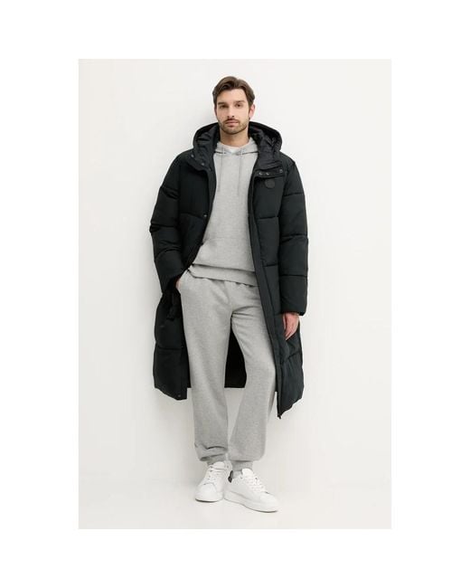 Converse Hooded Logo-Patch Coat in het Black voor heren
