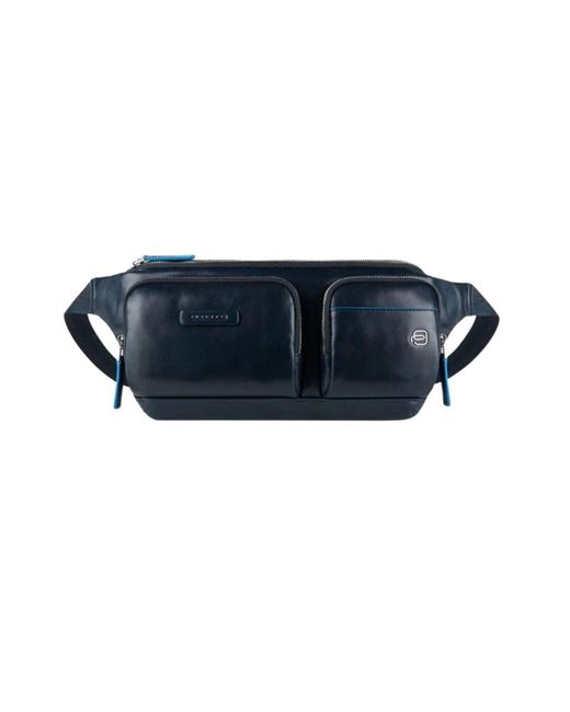 Piquadro Blue Rfid Schutz Blaue Leder Umhängetasche