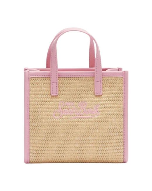 Mc2 Saint Barth Pink Mini Stroh Handtasche