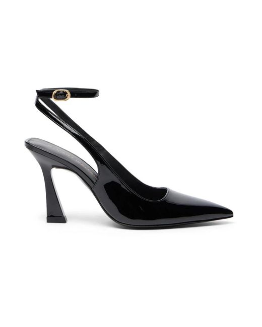 Stuart Weitzman Black Vinnie 85 Strap Pump