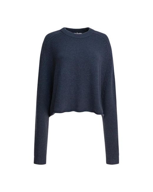 Lisa Yang Blue Blaue Kaschmir-Strick Karine Pullover