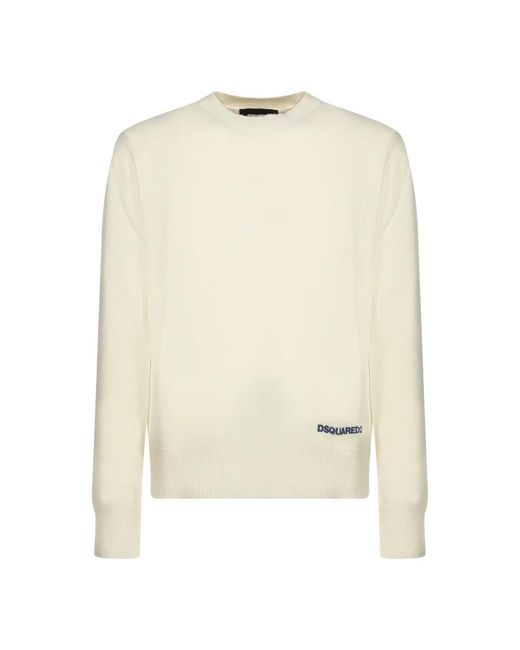 Round-Neck Knitwear di DSquared² in White da Uomo