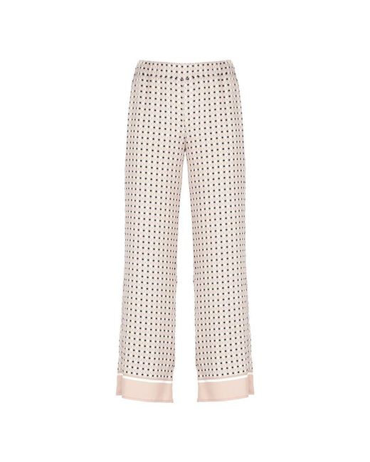 Kangra White Rosa Kaschmir-Viskose-Hose Mit All-Over-Muster