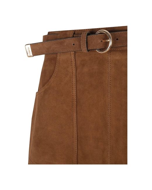 Max Mara Brown Leather Skirts