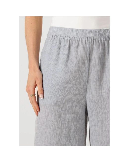 Moss Copenhagen Gray Gestreifte High-Waist-Hose Für Frauen