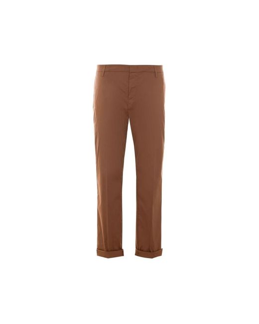 Dondup Brown Cropped Trousers for men