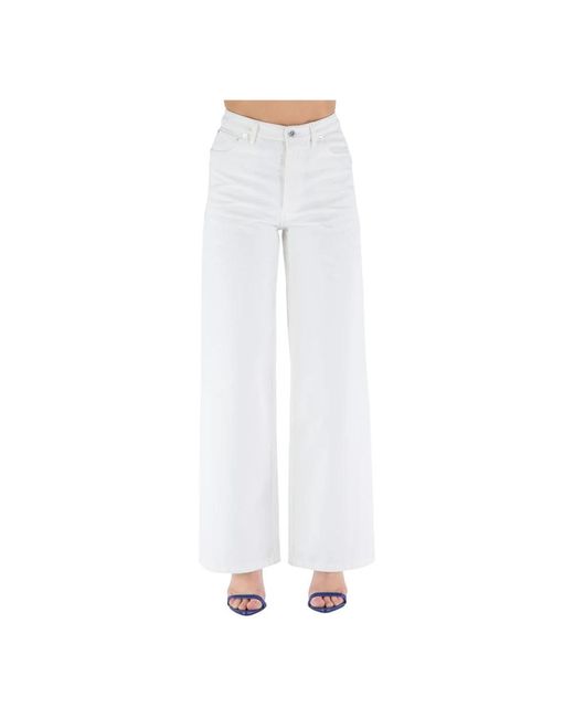 A.P.C. White Straight Trousers