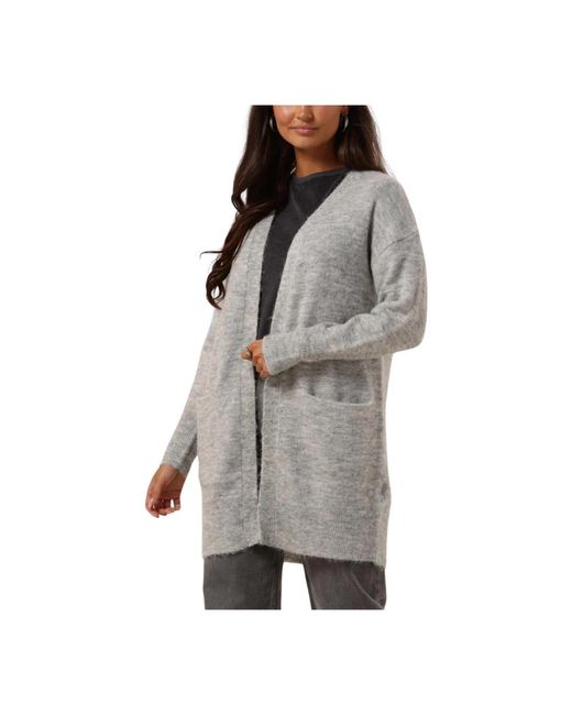 SELECTED Truien & Vesten ,Grijs ,Wol Lange Gebreide Cardigan Lulu New Style in het Gray