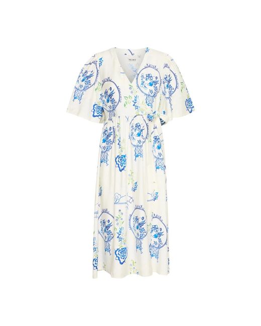 Ichi Midi Dresses in het Blue