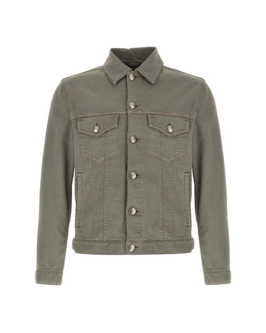 Brunello Cucinelli Green Denim Jackets for men