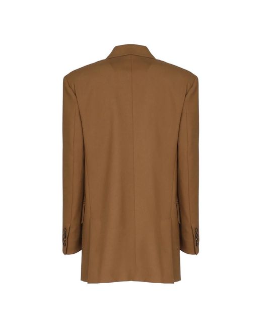 Max Mara Jassen ,Bruin ,Wol Bruine Wollenmix Double-Breasted Jas in het Brown