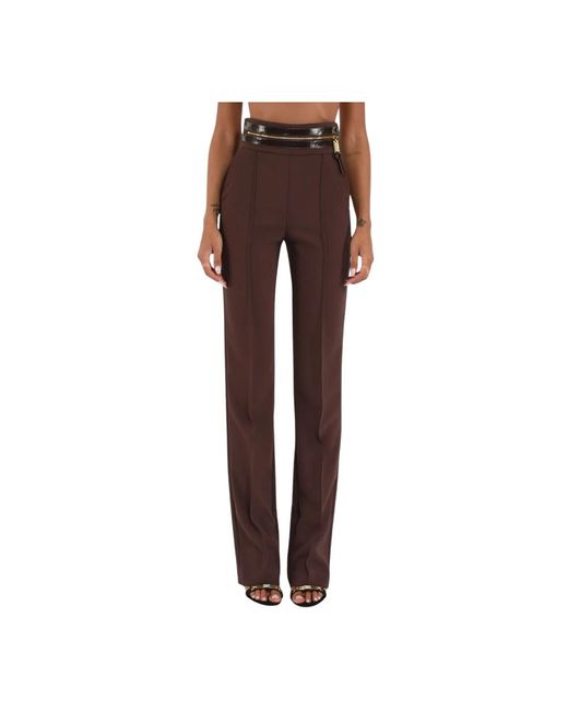 Elisabetta Franchi Brown Straight Trousers