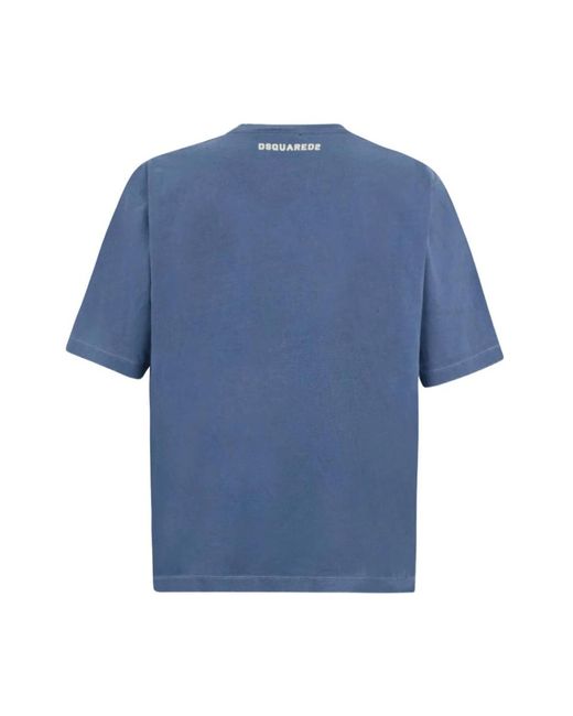DSquared² Tops ,Blauw ,Bad Boys Club T-Shirt in het Blue voor heren