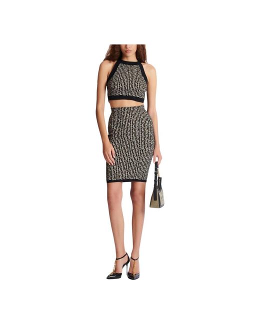 Pencil Skirts Balmain de color Black