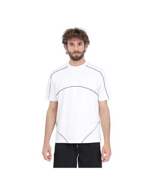 T-shirt bianca trevor contrasto cuciture in rilievo di Arte' in White da Uomo