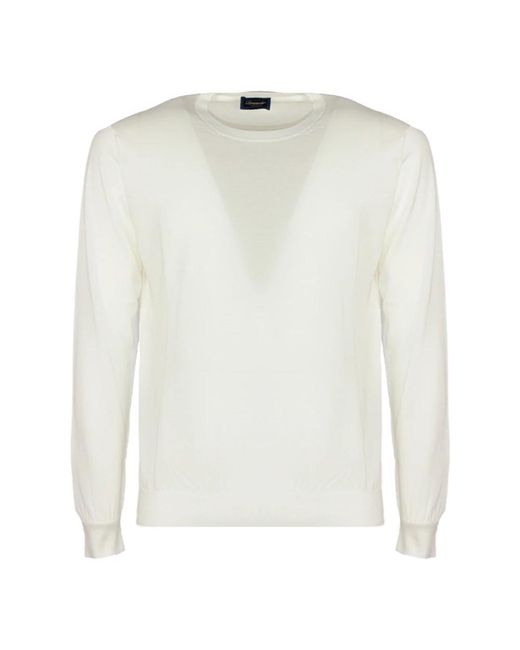 Drumohr White Round-Neck Knitwear for men