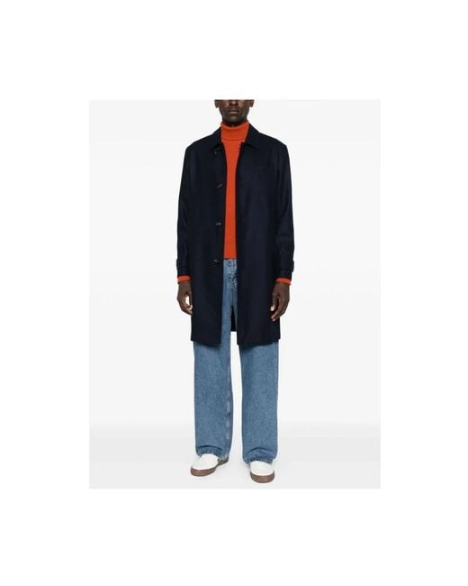 Fay Blue Single-Breasted Coats for men