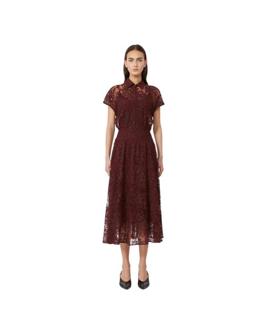 Max Mara Kleedjes ,Rood ,Katoen Lace Polo Dress in het Red