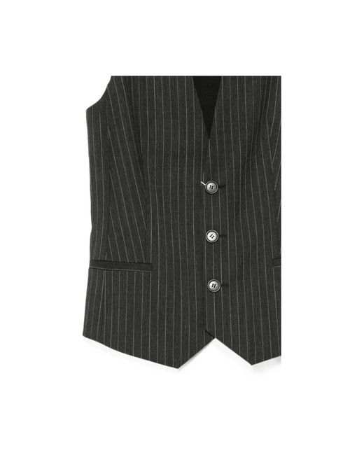MM6 by Maison Margiela Black Waistcoats