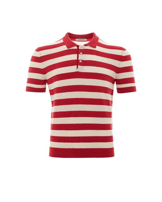 Gran Sasso Gestreiftes handtuch-effekt polo-shirt in Red für Herren