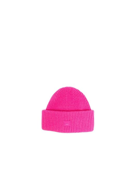 Accessories > hats > beanies Acne en coloris Pink