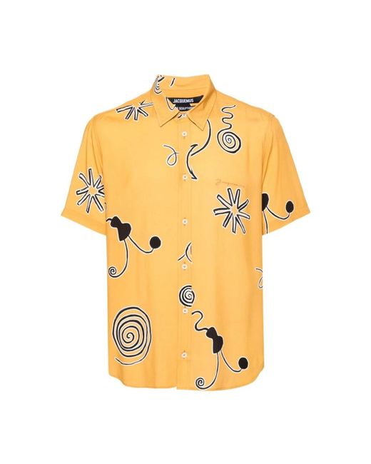 Jacquemus Yellow Short Sleeve Shirts for men