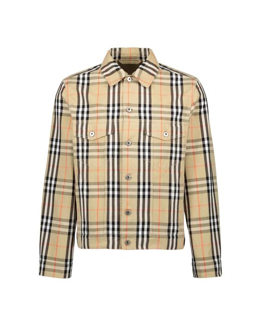 Burberry Jassen ,Denim Geruite Denimjack Vintage Stijl in het Natural voor heren
