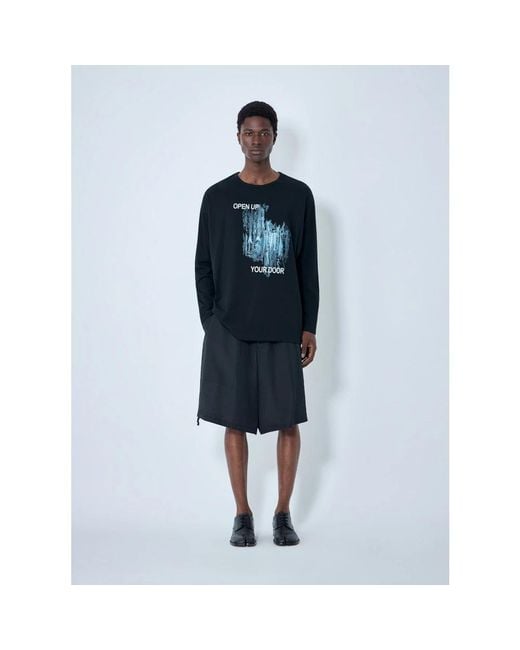 Yohji Yamamoto Blue Long Sleeve T-Shirts for men