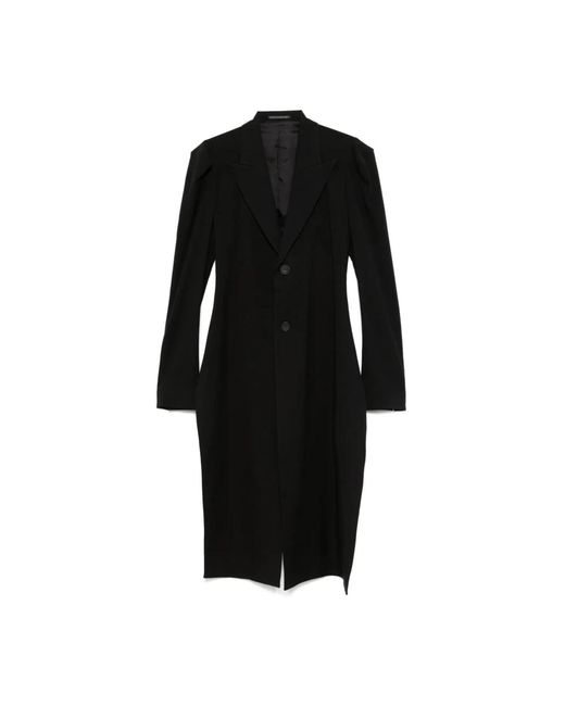 Single-Breasted Coats Yohji Yamamoto de hombre de color Black