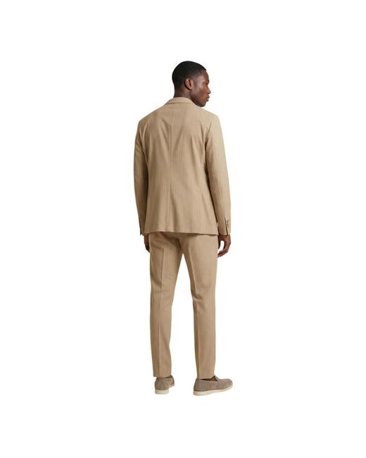 MULISH Natural Single Breasted Suits for men