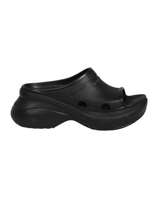 Balenciaga Black Gummislide-sandale crocs-kollaboration