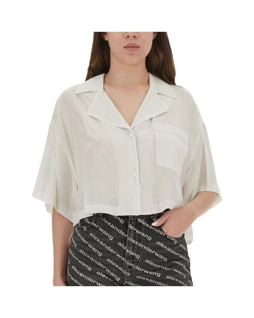 T By Alexander Wang Gray Shirts