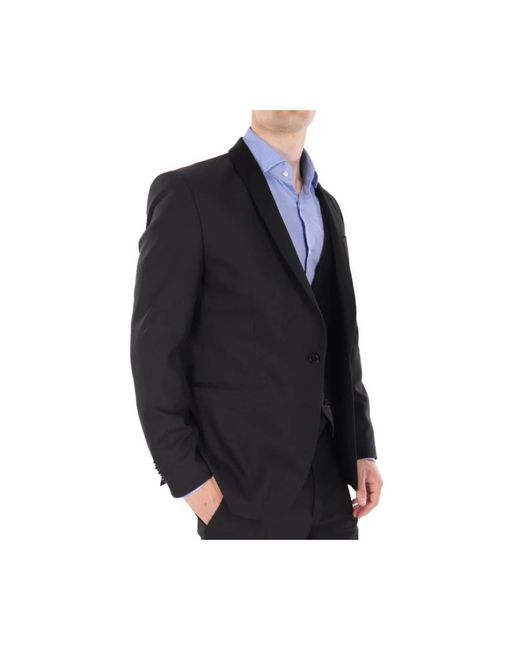 Karl Lagerfeld Black Single Breasted Suits for men