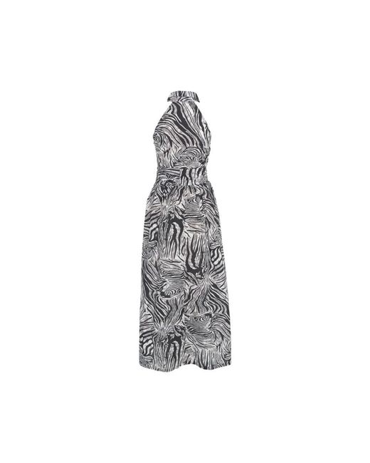 CONNOR & BLAKE Gray Maxikleid Mit Animal-Print Und Paillettenapplikationen