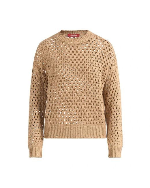 Max Mara Natural Langer Strickpullover