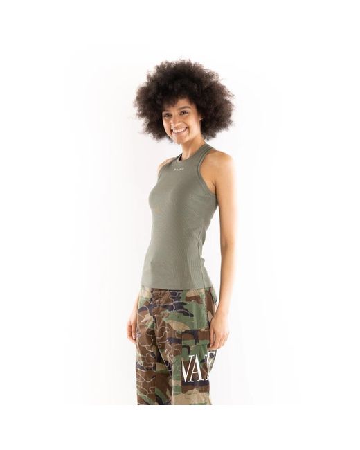 Pinko Geribbelde Tanktop in het Green