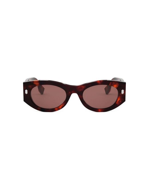 Fendi Accessoires ,Bruin ,Stijlvolle Bril Met Brede Logo-Armen in het Brown