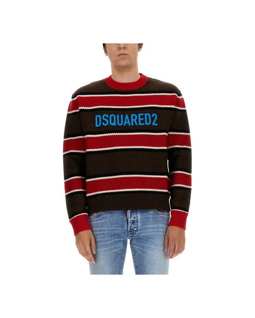 Round-Neck Knitwear DSquared² de hombre de color Red