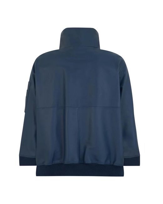 Moorer Blue Leather Jackets