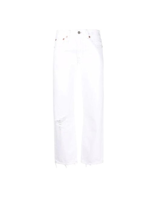 R13 White Straight Jeans