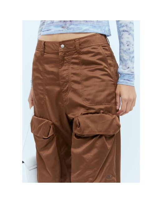 Trousers > wide trousers DIESEL en coloris Brown
