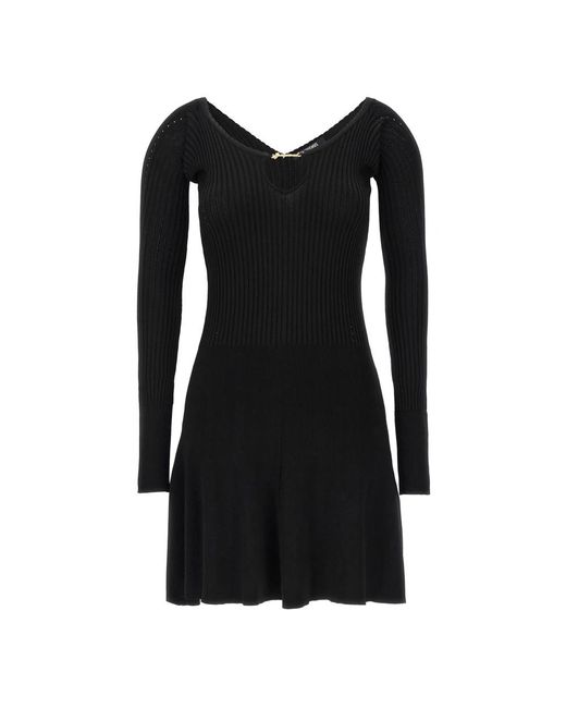 Jacquemus Kleedjes ,Zwart ,Polyester Pralu Gebreide Mini-Jurk in het Black