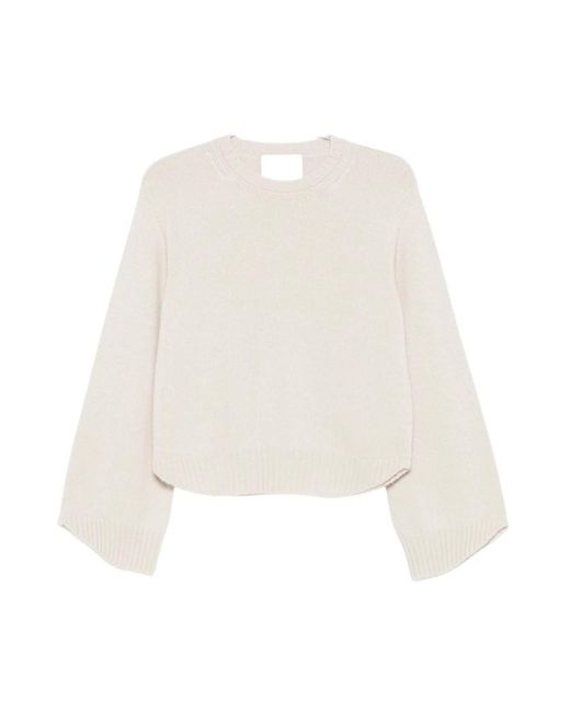 Vanisé White Round-Neck Strickwaren