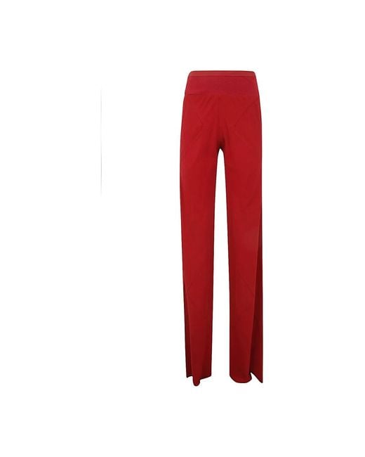 Rick Owens Red Straight Trousers