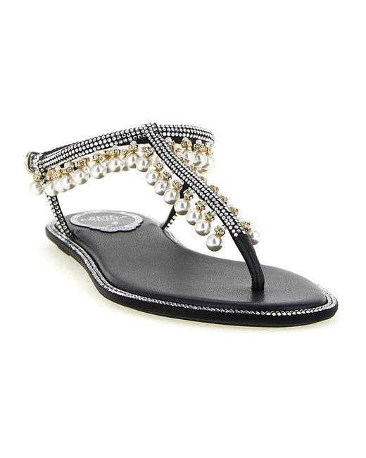 Rene Caovilla Brown Flat Sandals