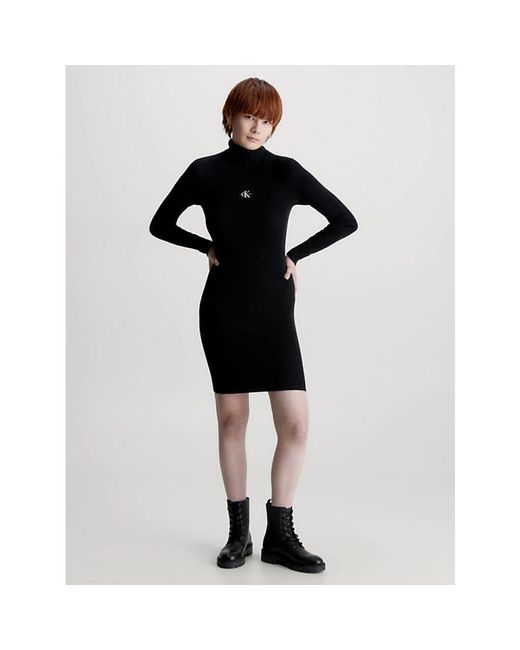 Calvin Klein Black Knitted Dresses