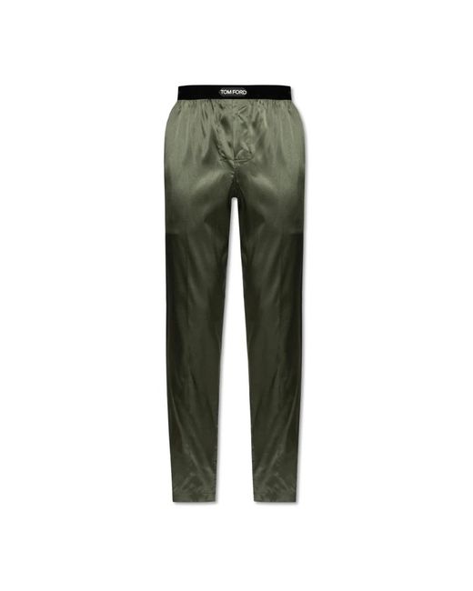 Tom Ford Nachtkleding ,Groen ,Zijden Pyjamabroek in het Green voor heren