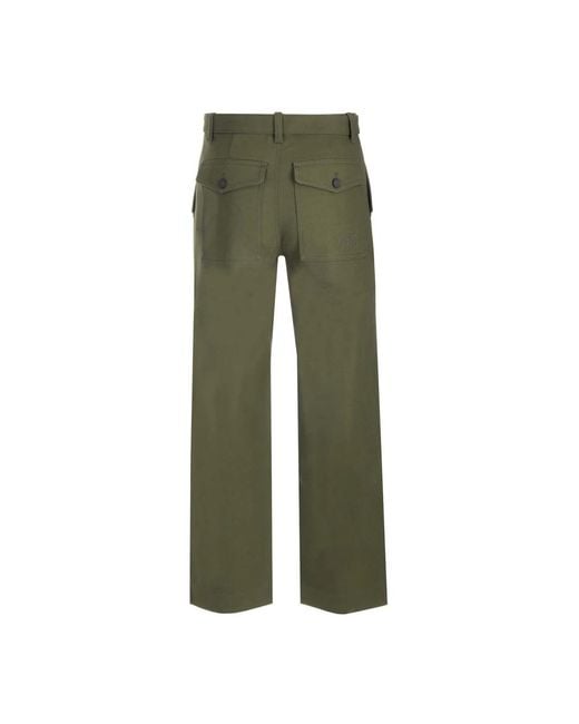 Maison Kitsuné Green Straight Trousers for men