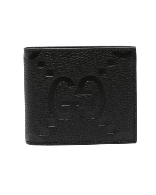 Gucci Accessoires ,Zwart ,Gestructureerde Leren Portemonnee Met Logo in het Black voor heren