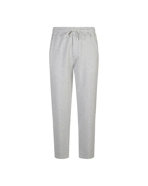 Eleventy Gestreifte Baumwoll-Kaschmir-Jogginghose in Gray für Herren